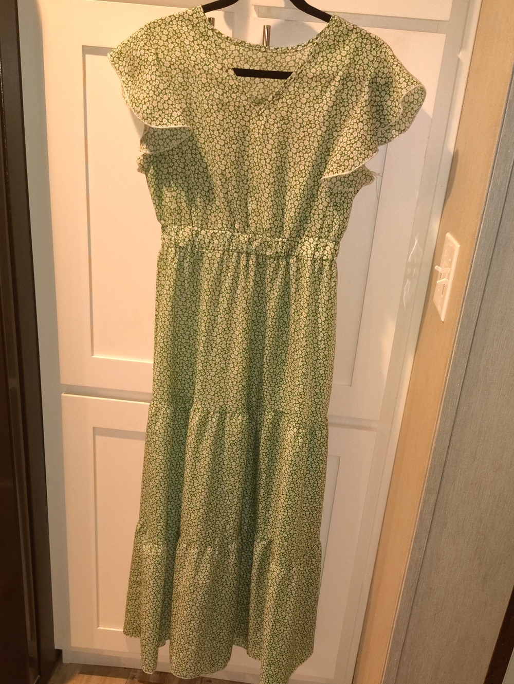 Source Unknown Green Floral Maxi Dress